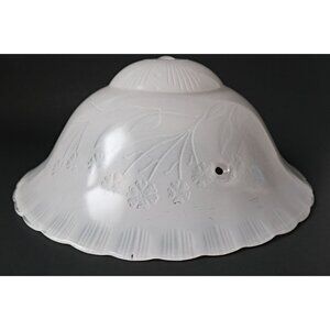 Vintage 30's Art Deco Frosted Glass Ceiling Mount Light Shade 10"